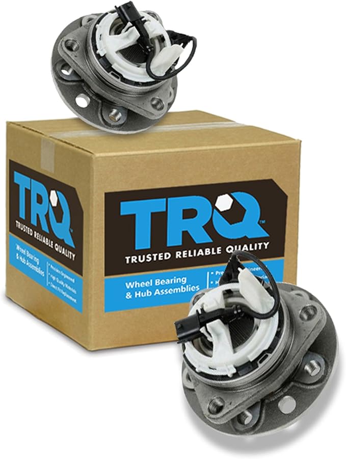 TRQ Front Left and Right Wheel Bearing and Hub Assembly Set 2 Piece Compatible with 2003 Saab 9-3 Arc Vector Linear 2004-2011 9-3 2010-2011 9-3X