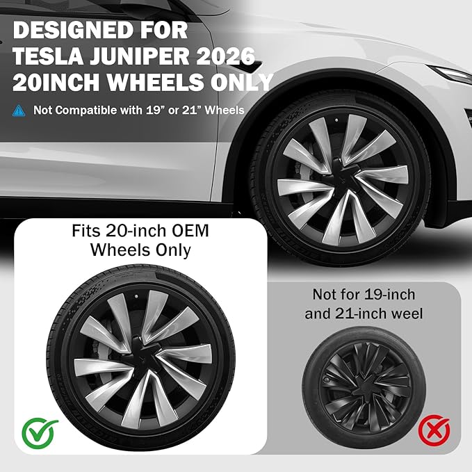 Wheel Rim Protector for Tesla Model Y Juniper 20” Helix Wheels, 4PCS ABS Anti-Curb Scratch Guard, Matte Black Rim Edge Trim, No-Drill Snap-On Installation, for Model Y 2026 Accessories