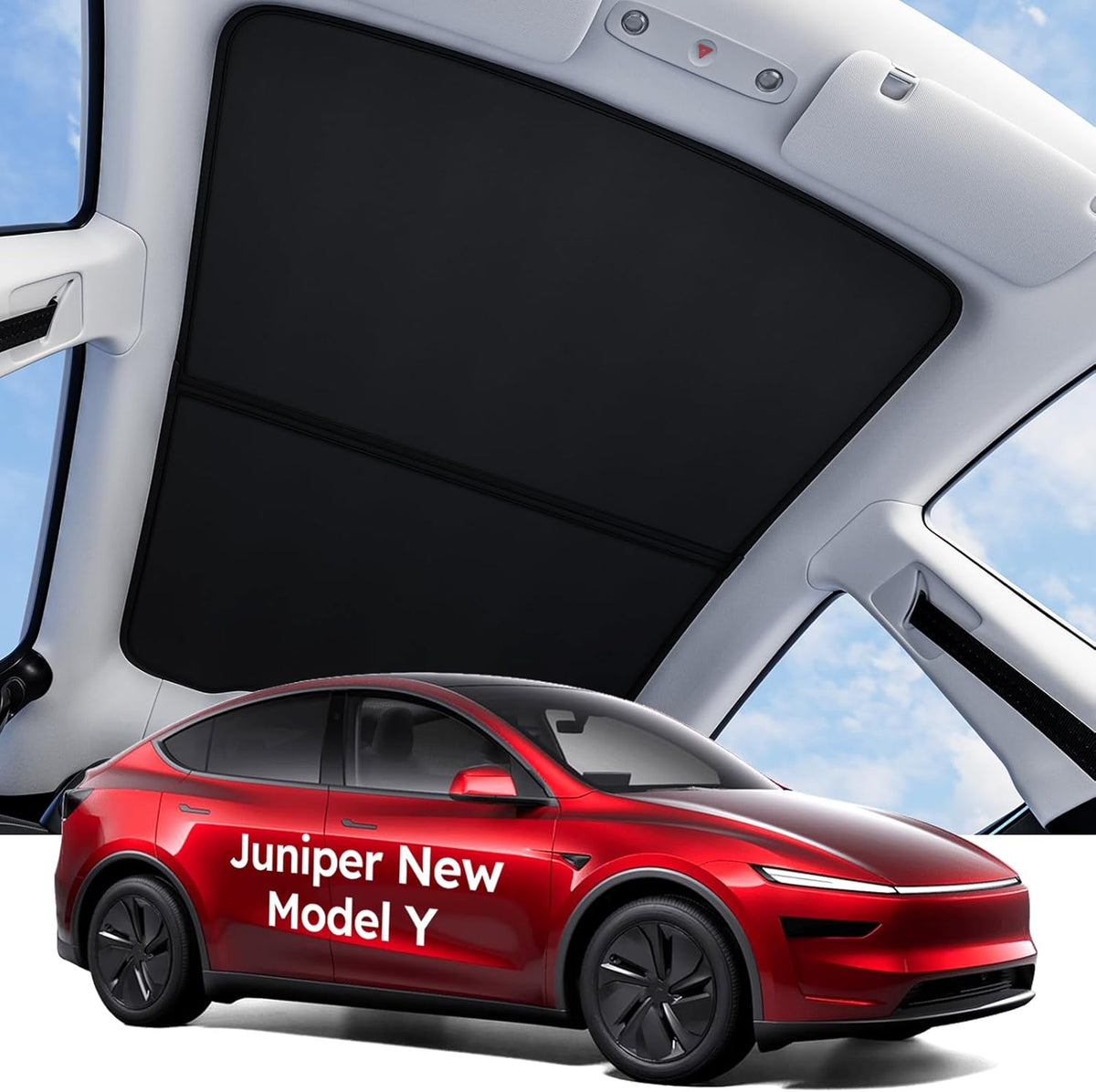 for Tesla Model Y Juniper Accessories Sunshade Roof, Interior Black