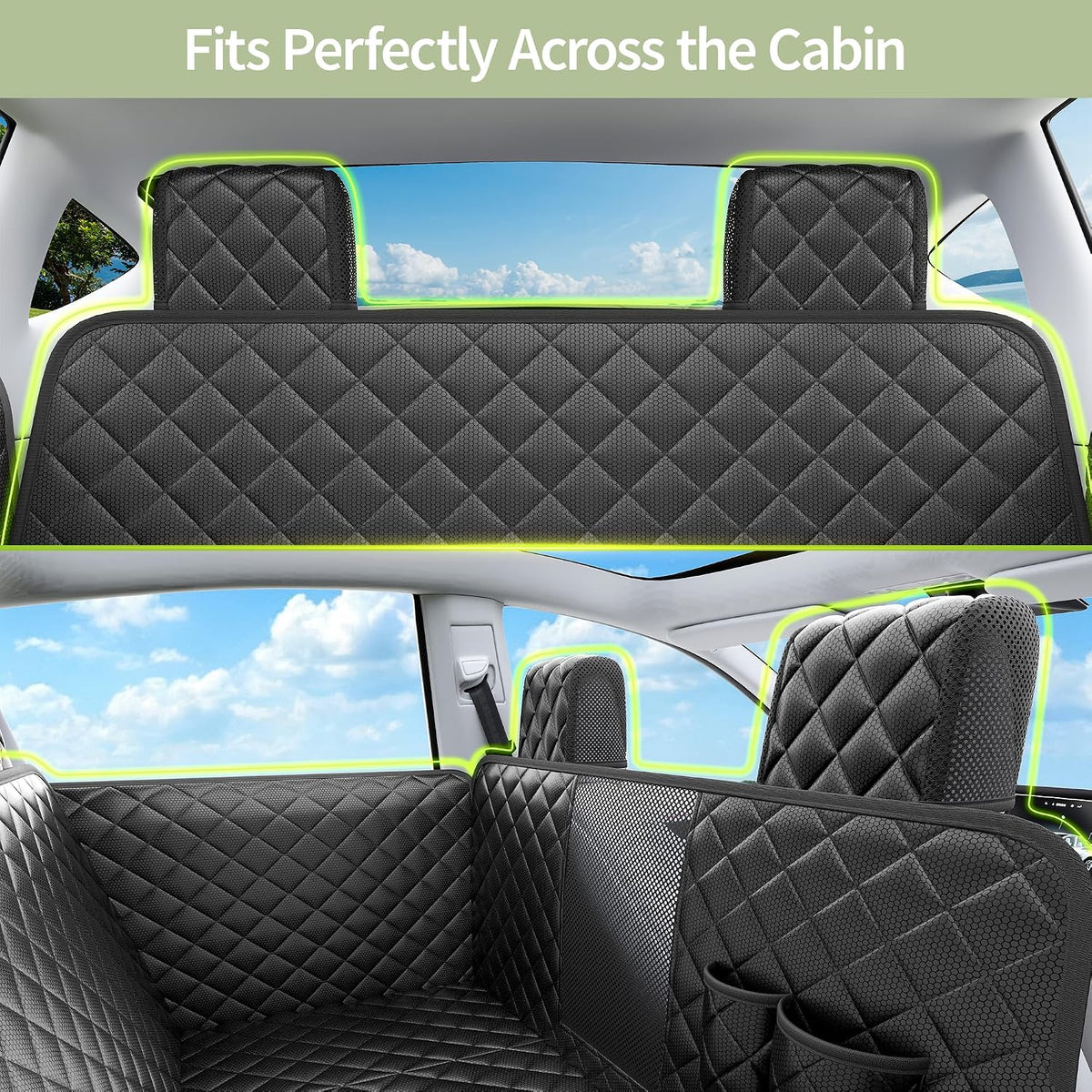Dog Car Seat Cover for Tesla Model Y, Hard Bottom Back Seat Extender