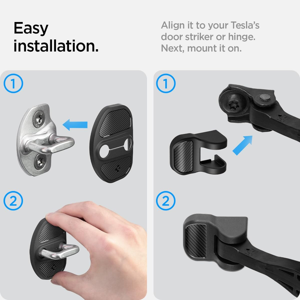 Door Striker and Hinge Door Cover for All Tesla Model Y and 3