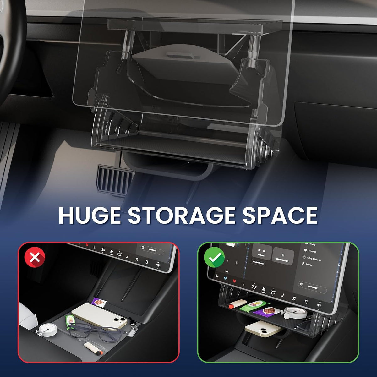 Hideable under Screen Storage for Model Y/3 (Juniper/Highland)
