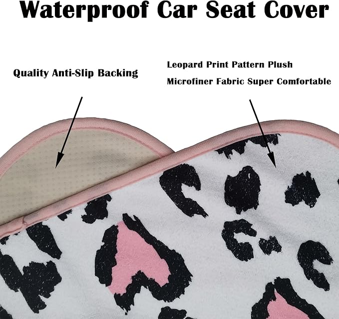 Car Seat Cover Protector Front Seats,for Gym Workout,Running,Swimming,Beach and Hiking,Waterproof Sweat Towel Bucket Seat Covers for Cars SUV Trucks (Leopard Print, 2Pcs)