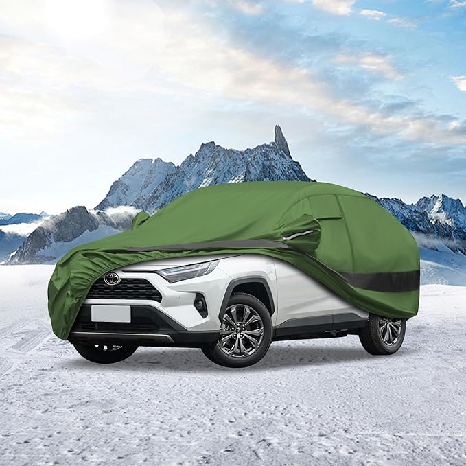 Heavy Duty Outdoor Car Cover Compatible with 2012-2026 Toyota RAV4,Waterproof All Weather for Automobiles, Outdoor Full Cover Rain Sun UV Protection with Zipper Cotton