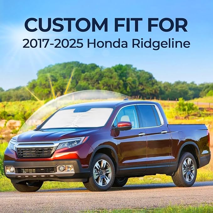 Side Window Sunshades for Honda Ridgeline 2017-2025, Customized for Ridgeline Car Front Window Sun Shades, Automatic Car Sun Shield Accessories, Blocks UV Rays, Keeps Vehicle Cool