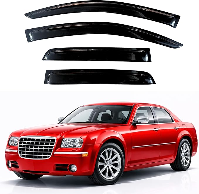 KPY Rain Guards Fit for 2005-2010 Chrysler 300, Out-Channel Window Visors Vent Wind Deflectors 4PC, Car Accessories for 05-08 Dodge Magnum