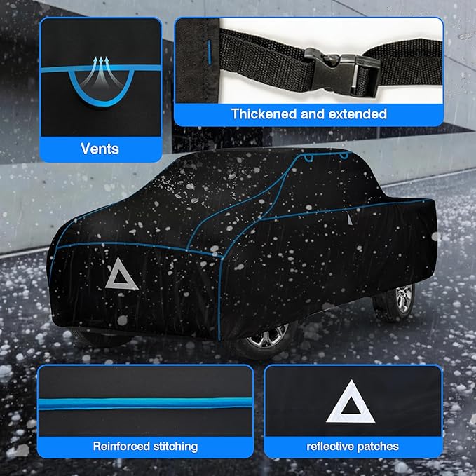 Hail Protector Car Cover for Truck Toyota Tundra, Custom fit Tundra 2021-2026 Double Cab/CrewMax Cab SB(5.5'-6.5')+ Gift Windshield Sunshade, Multi-Layered EVA Hail Proof Car Cover.
