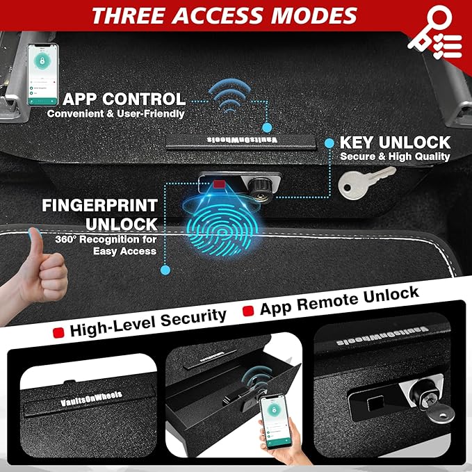 VaultsOnWheels for 2026+ Tesla New Model Y Juniper Front Seat Safe Gun Safe Vault Driver/Passenger Side Drawer Hidden Console Storage LockBox Anti-Theft Pry-Proof High Security