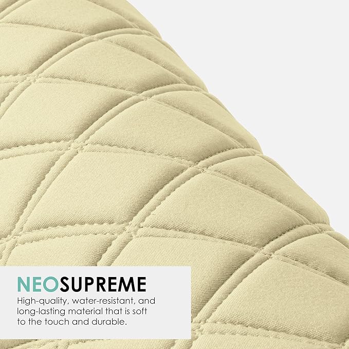 FH Group Custom Fit Car Seat Covers Specifically Made for 2017–2023 Tesla Model 3 Rear Set Solid Beige Ultraflex Neoprene Car Seat Covers, Waterproof Automotive Seat Covers, Tesla Accessories