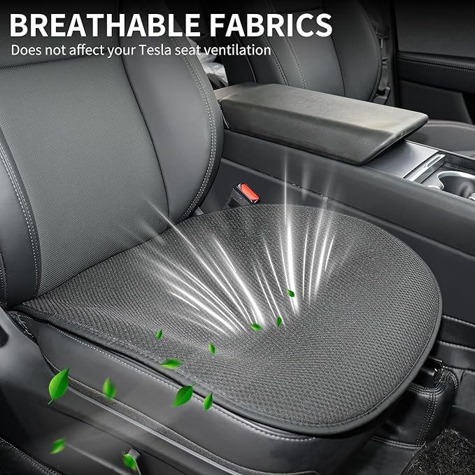 2025 Font Bottom Seat Covers for Tesla Model 3/Y Juniper/Highland [Breathable Mesh & Anti-Slip & Washable] 2PCS Seat Protectors for Tesla Model Y Model 3 Accessories 2026 2025-2017 Black