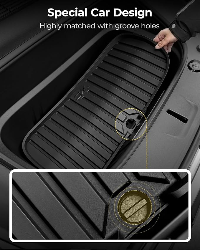 3W 2025 2026 Tesla Model Y Juniper Cargo Mat with Front & Rear Trunk Mats Cargo Liners Anti-Slip TPE All Weather Accessories Vigormold™