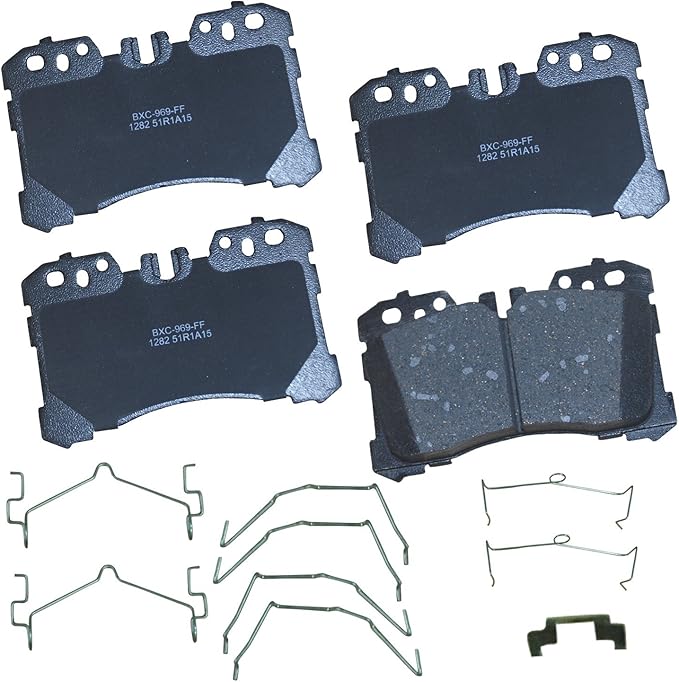 Bendix Premium SBC1282 Ceramic Front Brake Pads for Lexus LC500 2020, LC500h 2020, LS460 2017-2007, LS500 2023-2018, LS500h 2023-2018, LS600h 2010-2008, LS600h 2016-2012, Toyota Mirai 2023-2021