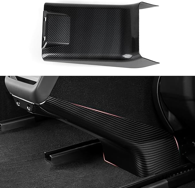Car Rear Anti Kick Cover Protector Trim Carbon Color ABS Decal Sticker for Tesla Model 3 Highland 2024 2025 2026 / Model Y Juniper 2025 2026 Interior Accessories
