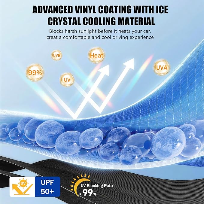 2026 Upgraded Car Windshield Sun Shade Umbrella - Custom-Fit for Volkswagen Golf 2015-2021 Umbrella Sunshade,Easy Install,UV Protection & Heat Reflective,Keep Interior Cooler with Storage Bag