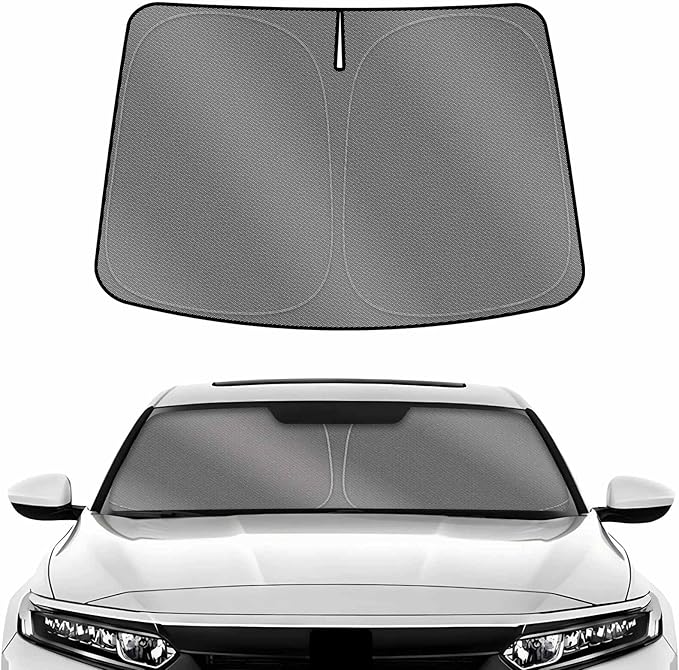 Karltys Front Windshield Sun Shade for 2018-2022 Honda Accord, Thickened Reflective Window Sunshade Custom Fit 10th Gen. Accord, Foldable Sun Visor Protector Blocks Heat UV Rays