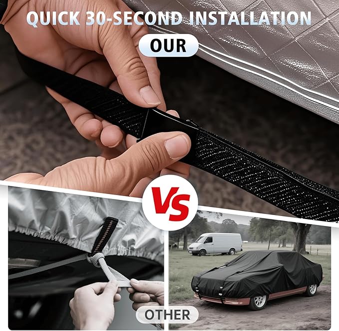 Car Cover Waterproof All Weather for BMW 3 Series 2005-2025,All-Around Fastening and 4 Upgrades, 30s Quick-Install for Car Cover