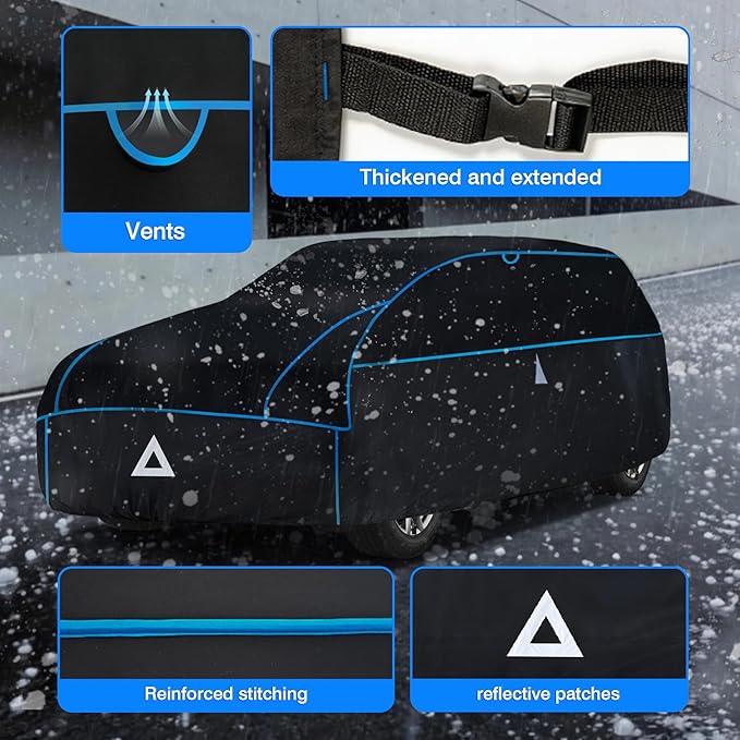 Hail Protector Car Cover for SUV(Length219-234inch) + Gift Windshield Sunshade, Multi-Layered EVA Hail Proof Car Cover, Padded Car Hail Protector Escalade ESV, Suburban, Yukon XL, etc.