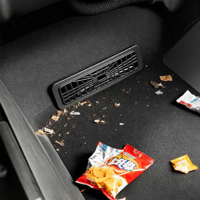 ThinSGO for Tesla New Model Y Juniper Underseat Protector Seat Slide Rail Cover Rear Row Under Seat Rail Anti-Kick Protector Accessories for Tesla New Model Y (Juniper) Interior Accessories 2025-2026
