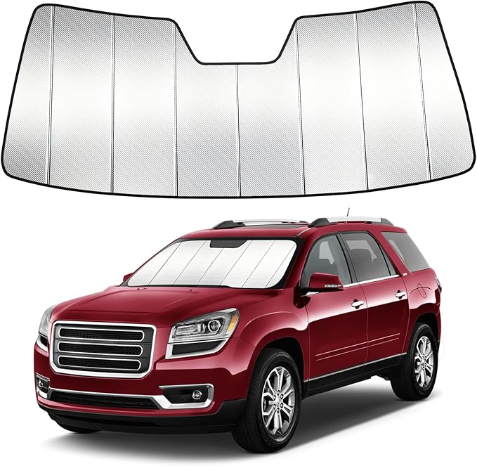 Windshield Sun Shade Custom Fit for GMC Acadia 2017-2023, Accordion Folding Thick Window Sunshade Block Heat 99% UV Rays Sun Visor Keep Cooler Car Accessories