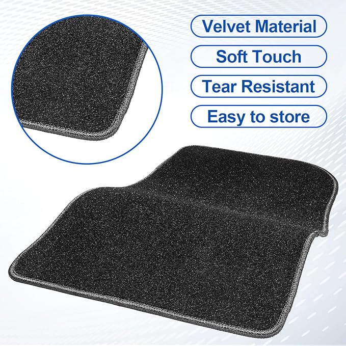 Spurtar for Tesla Model 3 Floor Mats Carpet 2025-2017, Cut Pile Car Floor Mats, Anti-Slip for Model 3, All Weather Protector Automotive, Front & Rear Seat Car Rug 3PCS