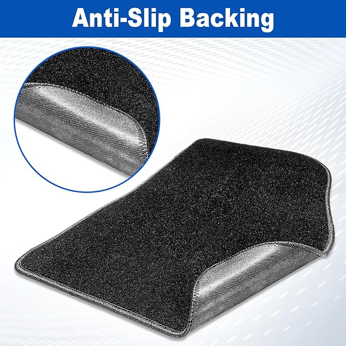 Spurtar for Tesla Model 3 Floor Mats Carpet 2025-2017, Cut Pile Car Floor Mats, Anti-Slip for Model 3, All Weather Protector Automotive, Front & Rear Seat Car Rug 3PCS