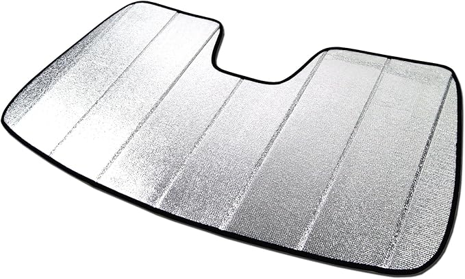 Front Car Windshield Sun Shade Compatible with 2010-2016 Kia Cadenza (VG) | Custom Fit Visor Accordion Fold Style Sun Protector | Silver & Grey 1-pc Set | SS-443