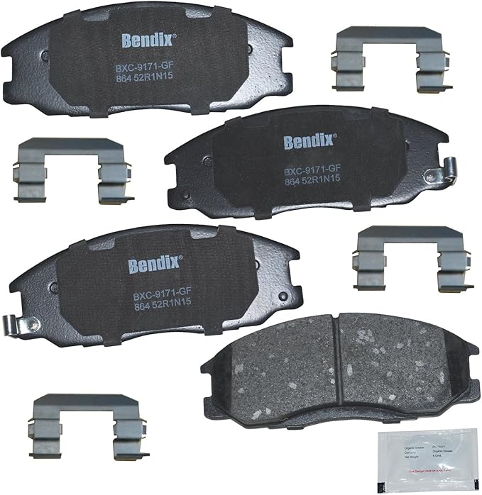 Bendix Priority1 CFC864 Ceramic Front Brake Pads for Hyundai Santa Fe 2006-2001, XG300 2001, XG350 2003-2002, Kia Sedona 2004-2002