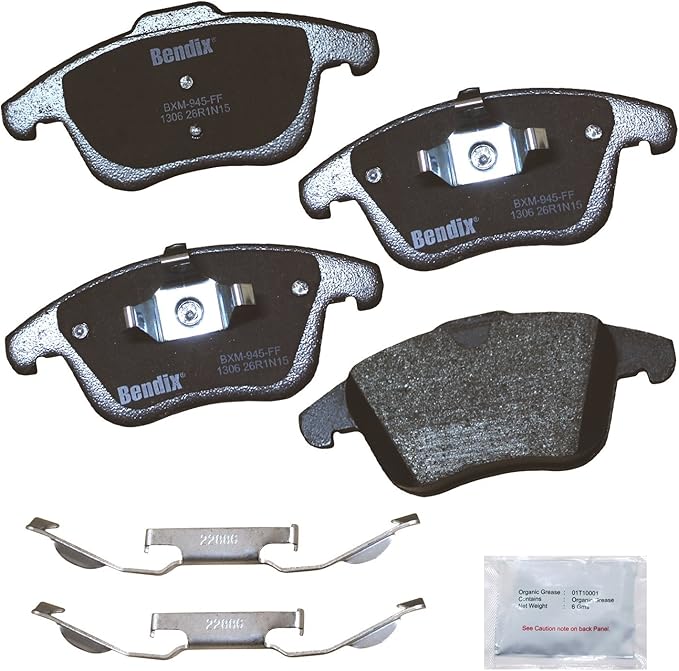 Bendix Priority1 CFM1306 Semi-Metallic Front Brake Pads for Select Models Jaguar XE, Land Rover LR2, Range Evoque, MG GT, Volvo S60, S80, V40, V40 Cross Country, V60, V70, XC70, XC70