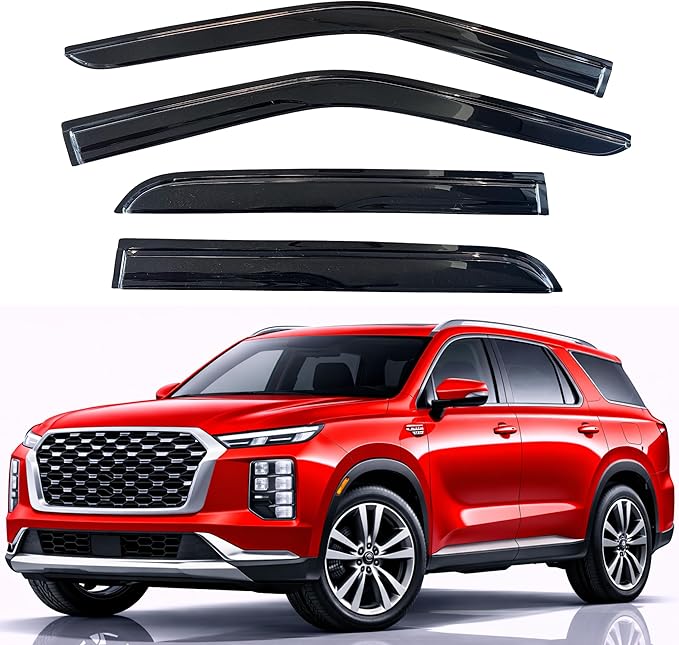 KPY Rain Guards Fit for 2020-2025 Hyundai Palisade, Out-Channel Window Visors Vent Wind Deflectors 4PC, Car Accessories for 20-25 Palisade