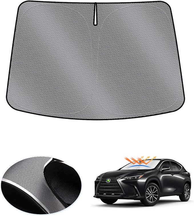 Karltys Windshield Sun Shade for 2022-2025 2026 Lexus NX NX250 NX350 NX350h NX450h+ Accessories, UPF50+ Reflective Front Window Sunshade for Lexus NX Foldable Sun Visor Protector Keep Car Cooler