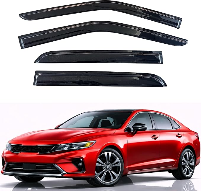 KPY Rain Guards Fit for 2021-2026 Kia K5, Out-Channel Window Visors Vent Wind Deflectors 4PC, Car Accessories for 21-26 Kia Optima
