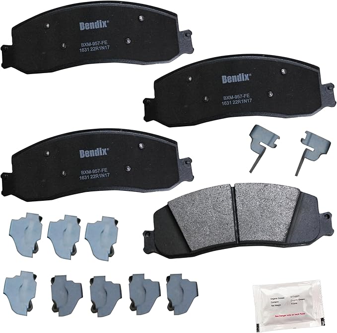 Bendix Priority1 CFM1631 Semi-Metallic Front Brake Pads for Ford F-250 Super Duty 2013-2012, F-350 2012, F-350 Super Duty 2012-2011