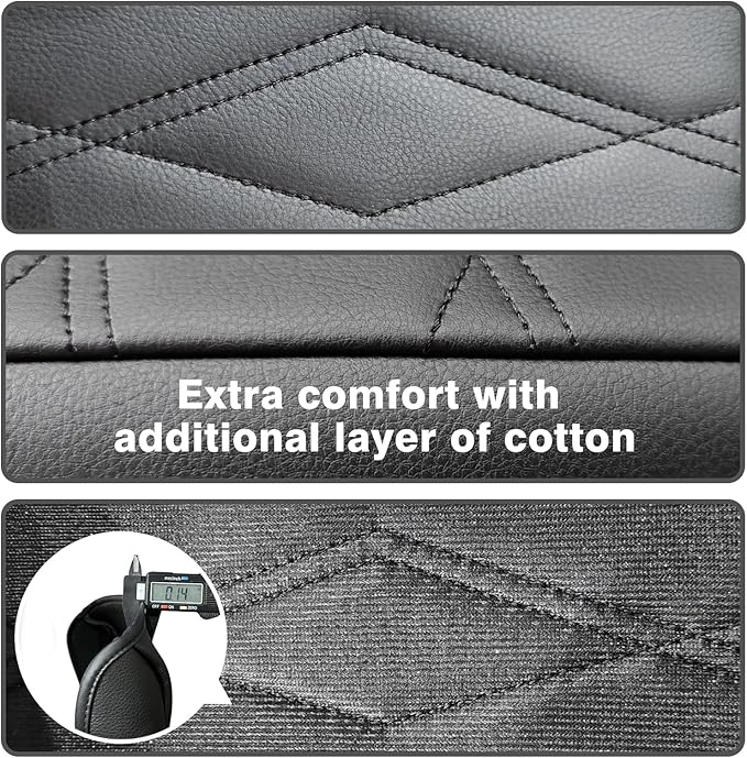 Muslogy Center Console Armrest Cover Fit for Volkswagen Atlas & Cross Sport 2024-2026 Accessories, Comfort Armrest Pad Console Lid Cushion Vegan Leather Regular Thick (V1_Black)