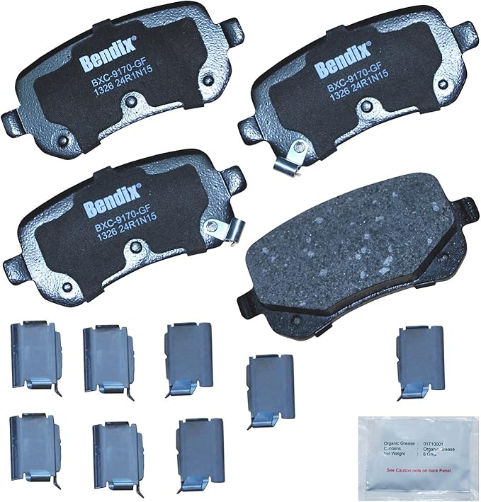 Bendix Priority1 CFC1326 Ceramic Rear Brake Pads for Chrysler Town & Country 2012-2008, Dodge Grand Caravan 2012-2008, Journey 2012-2009, Ram C/V 2012, Volkswagen Routan 2012-2009
