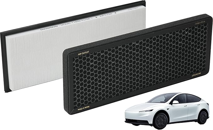 Tesla Model Y Front Trunk HEPA Carbon Air Filters Kit - (2x HEPA filters and 2x Carbon filters per package) - 4 packs per package with installation tools