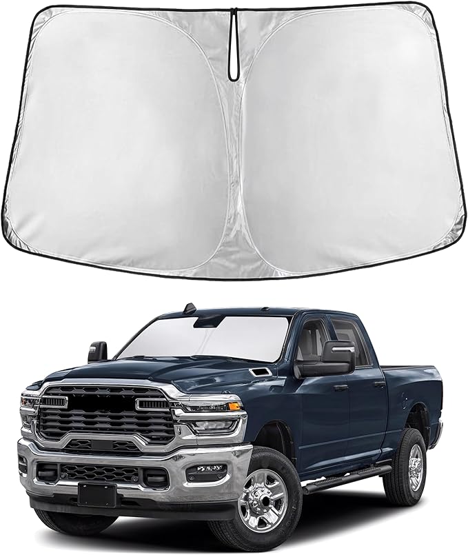 EcoNour Windshield Sunshade Compatible for Dodge Ram 2500 2011-2016 2017 2018, Sun Visor for Front Windshield & Window Sun Shade Cover, UV Heat Blocker & Protector, Car Accessories