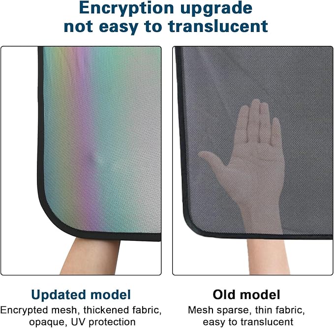 [2025 Upgrade] Sunshade Roof for Tesla New Model Y 2025 Juniper Colorful Ice Crystal Glass Sun Shade No-Sag Design Retractable Sunshade Heat Insulation Roof Window Sun Protection Foldable(Black)