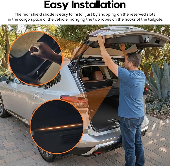 Powerty Cargo Cover for Nissan Rogue Sport 2017-2023 Accessories Trunk Security Shield Shade Black (Not for Nissan Rogue)