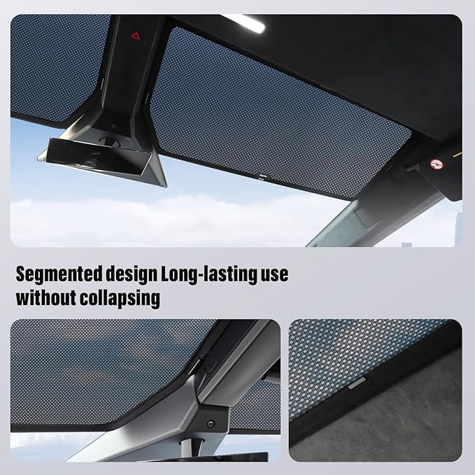 2025 2026 Upgraded Cybertruck Roof Sunshade Heat-Insulating, UV-Protective, Nano-Reflective Interior Accessories for Tesla Cybertruck 2026(Mesh style)