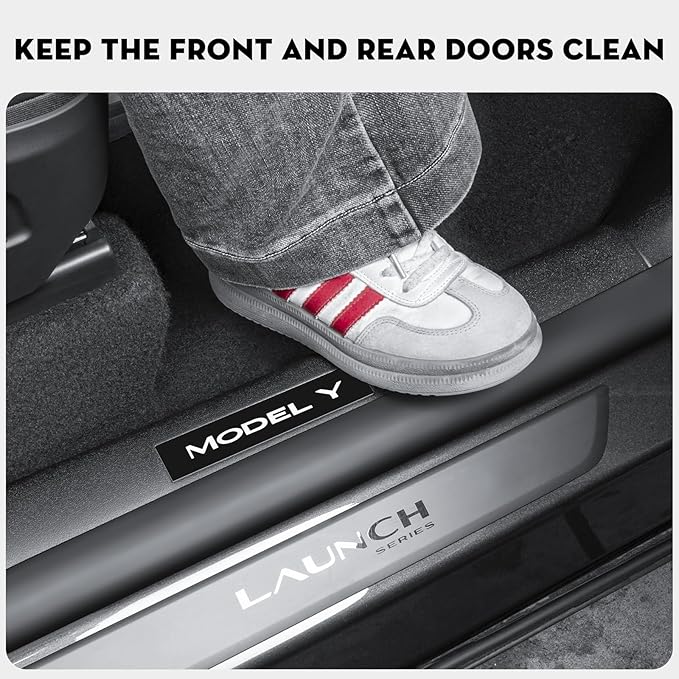 8PCS Door Sill Protector for Tesla Model Y Juniper Door Sill Guards Anti-Kick Full Protect Door Entry Cover for 2025-2026 New Model Y Accessories(Non-Destructive Installation)