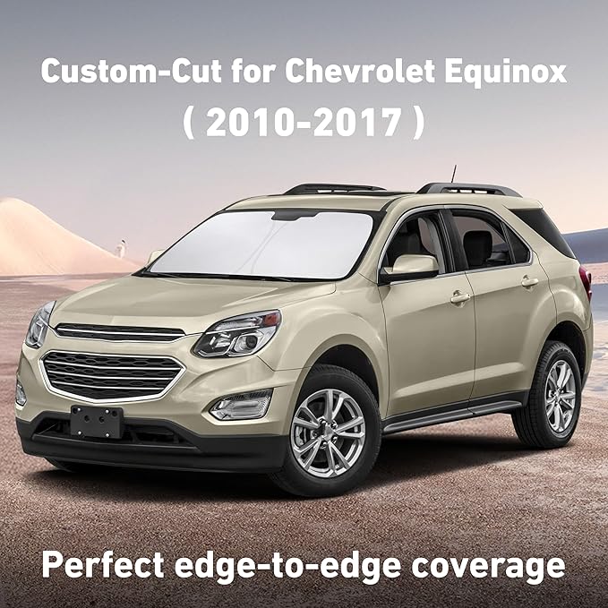 EcoNour Windshield Sunshade for Chevrolet Equinox 2010-2015 2016 2017, Sun Visor for Front Windshield & Window Sun Shade Cover, UV Heat Blocker & Protector, Car Accessories