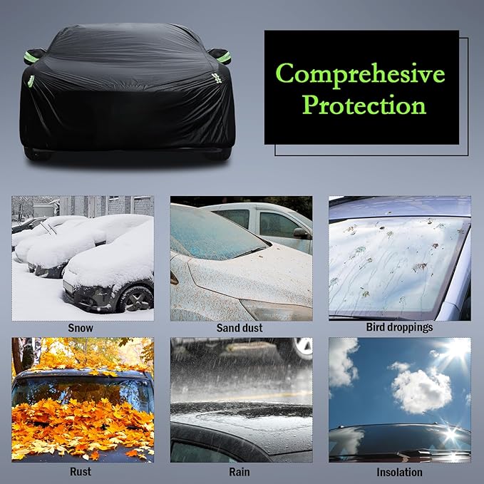 Car Cover Custom Fit for 1998-2025 Porsche 911 (991/992/996/997 Series) Carrera 4S/Turbo/Carrera, Waterproof All Weather Full Exterior Cover Rain Sun Protector with Door Zipper
