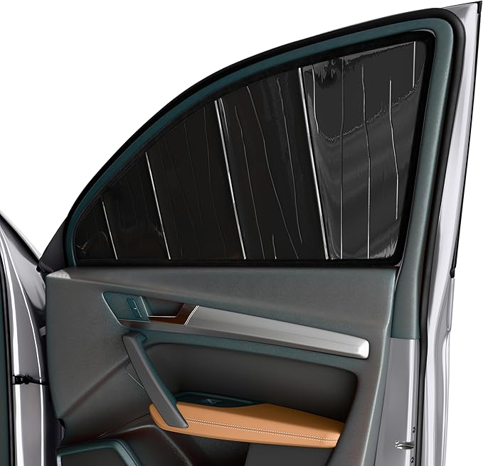 AutoTech Park Foldable Sunshade Compatible with 2016-2024 Tesla Model X, 4 Pieces Side Window Shades