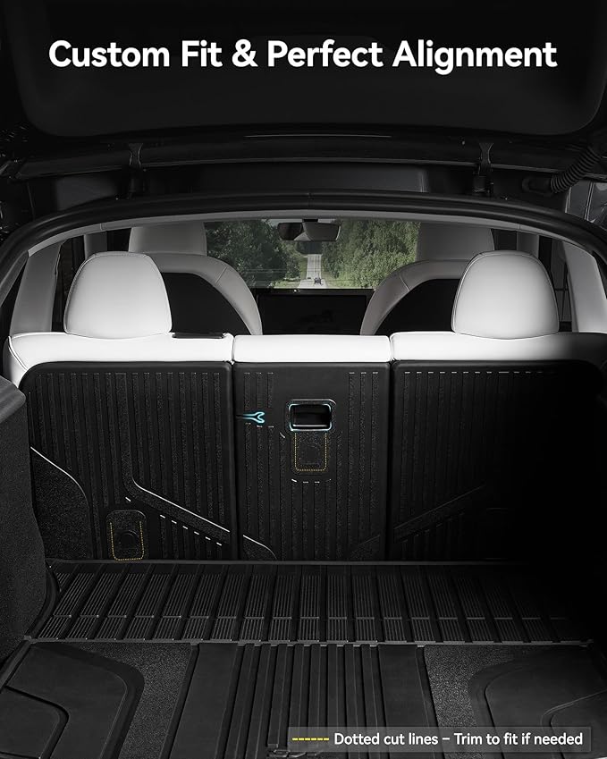 3W Tesla Model Y Juniper Seat Back Protector, Backseat Cover, TPE All Weather, Custom Fit 2025 2026 Tesla Model Y Juniper Accessories, Vigormold™