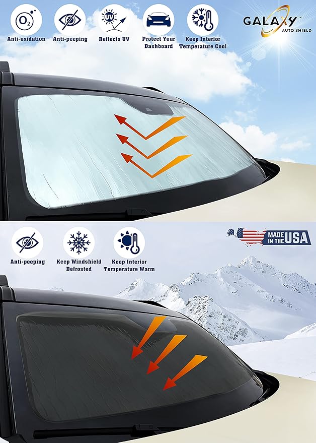 Custom Fit Reflective Windshield Sun Shade Compatible with 2018 2019 2020 2021 2022 2023 2024 2025 Tesla Model 3, Accessories UV Privacy Protection
