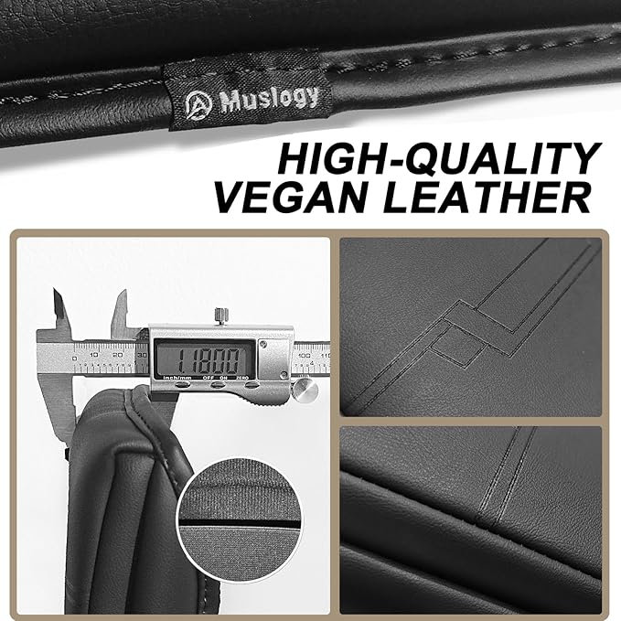 Muslogy Center Console Armrest Cover Fit for Nissan Frontier 2005-2021 & Xterra 2005-2015 Accessories, Comfort Armrest Pad Console Lid Cushion Vegan Leather 1-Inch Extra Thick