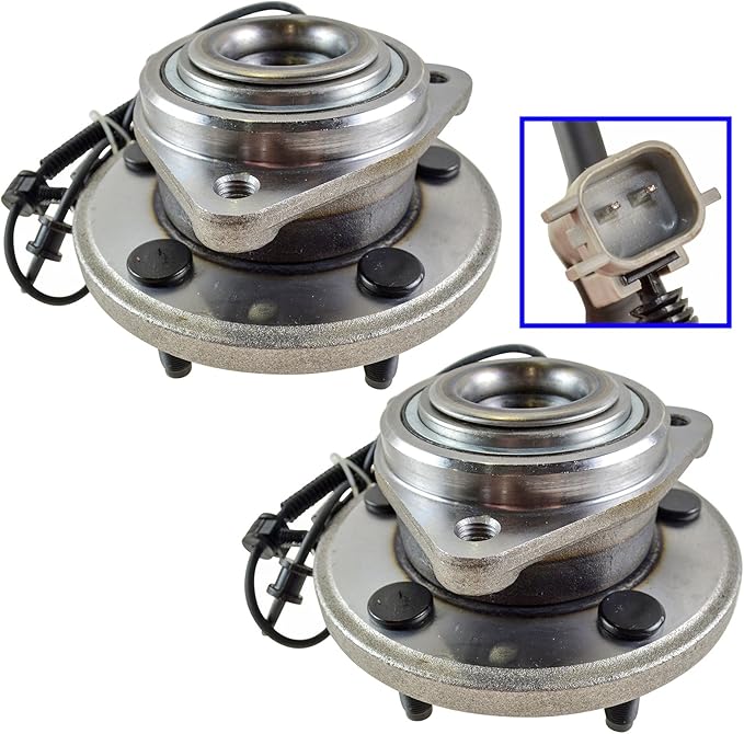 TRQ Front Left and Right Wheel Bearing and Hub Assembly Set 2 Piece Compatible with 2005-2010 Jeep Grand Cherokee 2006-2010 Commander