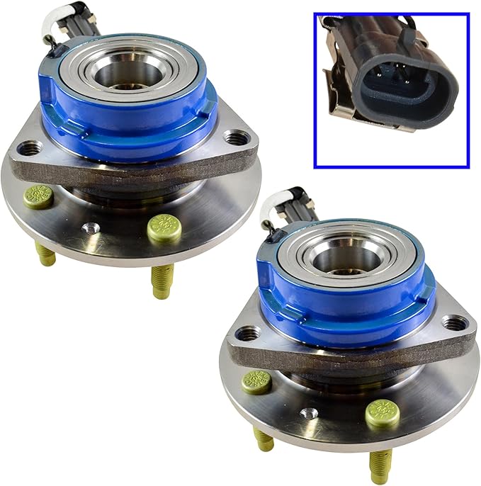 TRQ Driver and Passenger Side Wheel Bearing and Hub Assembly Set 2 Piece Compatible with 2003 Cadillac CTS Rear 2004-2007 CTS Base Model Rear 2005-2008 STS AWD Rear 2005-2007 STS AWD Front