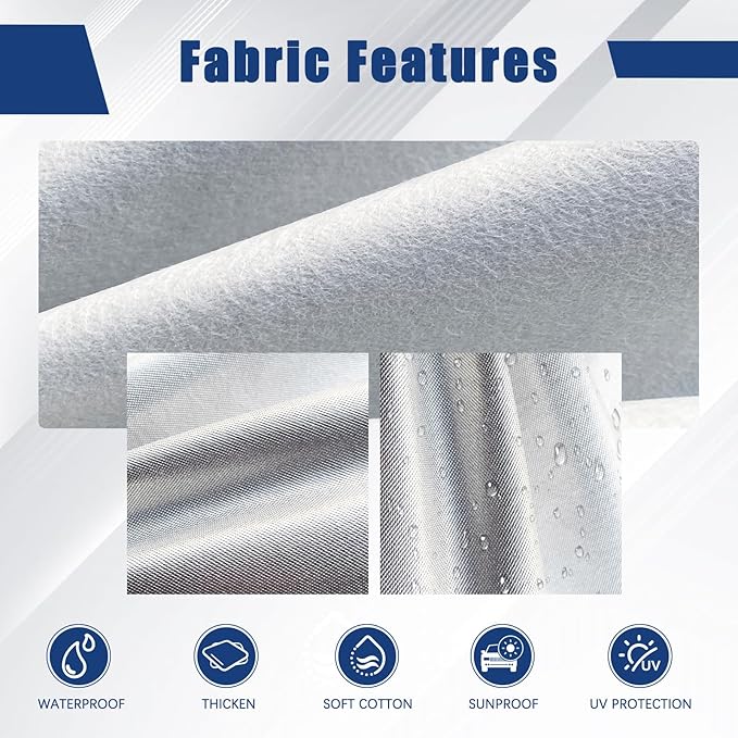 Kayme 6 Layers SUV Car Cover Custom Fit for Hyundai Santa Fe (2006-2025) Waterproof All Weather for Automobiles, Outdoor Full Cover Rain Sun UV Protection.Silver