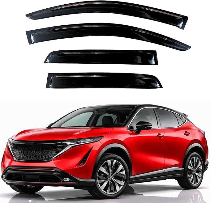 KPY Rain Guards Fit for 2023-2025 Nissan Ariya, Out-Channel Window Visors Vent Wind Deflectors 4PC, Car Accessories for 23-25 Ariya